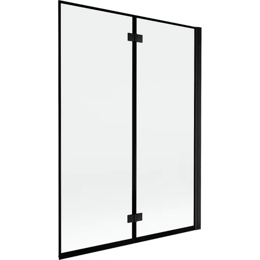 MEXEN - MIST vaňová zástena 130x150 cm 6mm 2-s, čierna, okraj, pravá 8A9-130-002-70-70-P