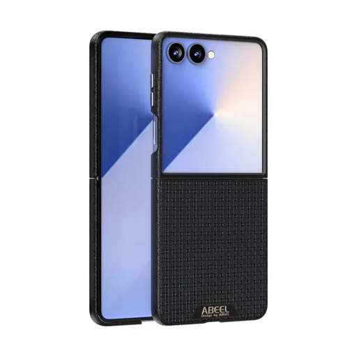 ABEEL RUYI Kožený kryt s MagSafe pre Samsung Galaxy Z Flip7 5G čierny