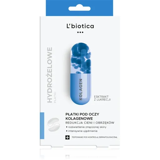 L’biotica Masks kolagénová maska na očné okolie proti opuchom a tmavým kruhom 3 x 2 ks