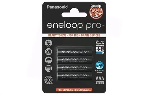 PANASONIC eneloop Pro Nabíjacie Batérie AAA 930mAh 1, 2V HR-4UWXB-4BP (Blister 4ks)
