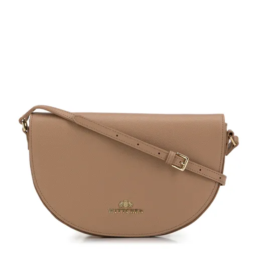 Dámska brašna na sedlo zo zrnitej kože, rovná, béžová 29-4E-024-9