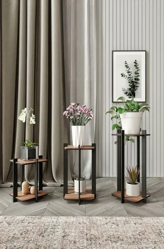 Stojan na kvety Flower Desk Square - Walnut