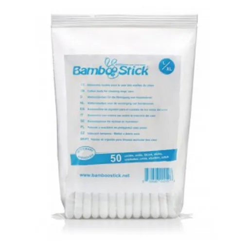 BAMBOOSTICK Vatové tyčinky na čistenie uší psov L/XL 50 ks