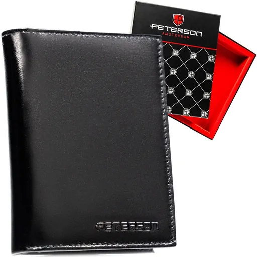 Veľká pánska kožená peňaženka bez vonkajšieho zapínania – Peterson