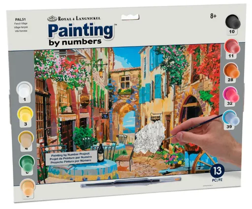 R&L - Maľovanie podľa čísel pre deti francúzska dedina, 29 x39 cm