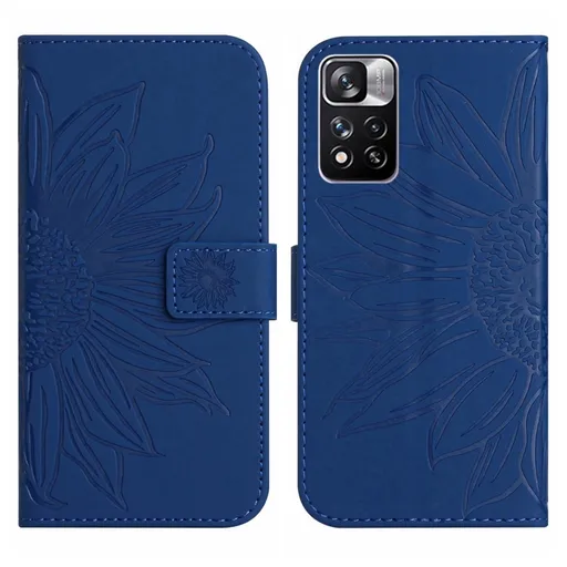 ART SUNFLOWER Peňaženkový obal pre Xiaomi Poco M4 Pro 5G / Redmi Note 11S 5G modrý