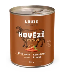 LOUIE Konzerva LOUIE hovädzie s mrkvou 800g pre psov
