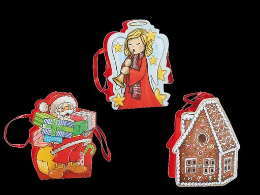 Papierová vianočná darčeková taška TORO 19x15cm assort