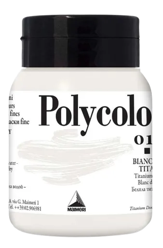 MAIMERI POLYCOLOR - Jemné vinylové farby 018 - titanium white, 0,5 L