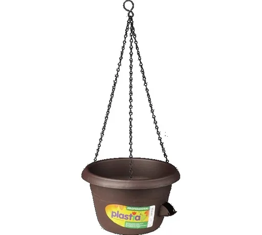 Plastia Samozavlažovací závesný kvetináč 25 cm hnedá, pr. 25 cm