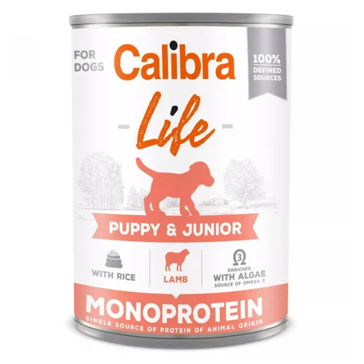 CALIBRA Life konzerva Puppy&Junior Lamb&rice pre šteňatá 400 g