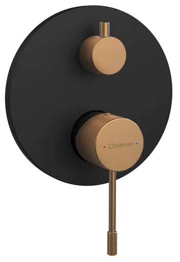 SAPHO - SOLARIS podomietková sprchová batéria, 2 výstupy, čierna/meď mat WD042PG