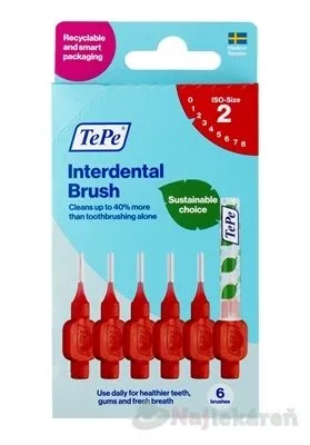 TePe Original medzizubné kefky z bioplastu 0,5 mm 6 ks krabička