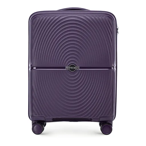 Malý polypropylénový kufor s kruhmi, fialový 56-3T-301-V