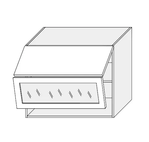 ArtExt Vrchná kuchynská skrinka Napoli W8BS/90 AVENTOS WKF POVRCHOVÁ ÚPRAVA DVIEROK: LESK, FAREBNÉ PREVEDENIE KORPUSU: GREY