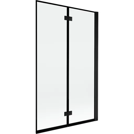 MEXEN - MIST vaňová zástena 110x150 cm 6mm 2-s, čierna, okraj, pravá 8A9-110-002-70-70-P