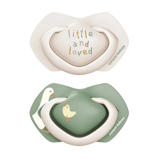 CANPOL BABIES Cumlík silikónový symetrický Light touch Goose 6-18m, 2ks
