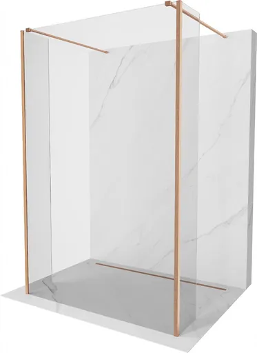 MEXEN/S - Kioto Sprchová zástena WALK-IN voľne stojaca 95 x 30 x 30, transparent, meď kartáčovaná 800-095-030-222-65-00-030