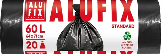 ALUFIX - Vrecia na odpad 60L, 20ks čierne, 64x71cm