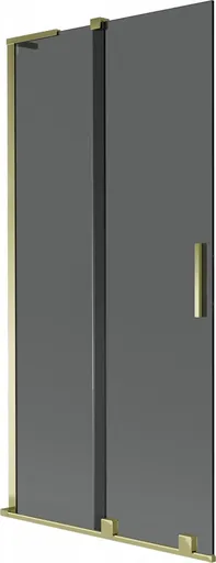 MEXEN/S - Velar L dvojkrídlová posuvná vaňová zástena 95 x 150, grafit, zlatá 896-095-003-41-50