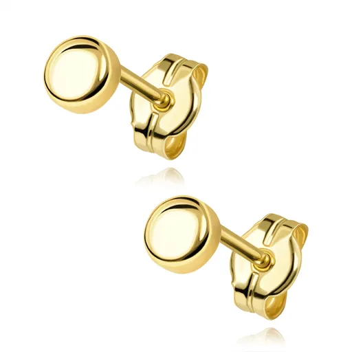 Zlaté náušnice 9K malé lesklé kruhy