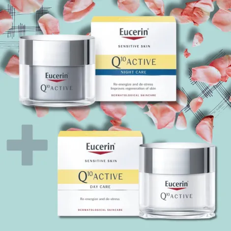 Eucerin Kazeta Q10 ACTIVE Denný krém 50ml + Nočný krém 50ml