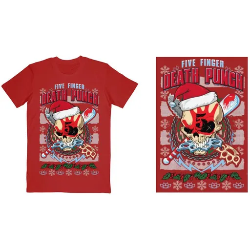 Five Finger Death Punch tričko Zombie Kill Xmas Červená S