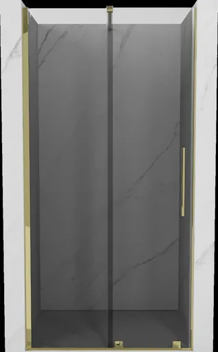 MEXEN/S - Velár posuvné sprchové dvere 90, grafit, zlatá 871-090-000-41-50