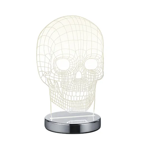 Reality Skull led stolová lampa chróm r52461106 RER52461106