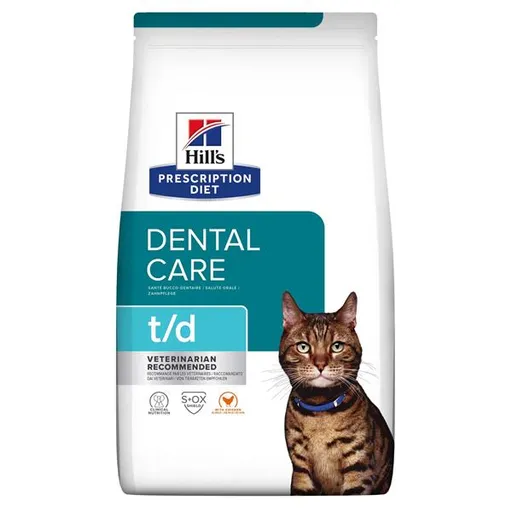 HILLS Diet Feline Dental Care t/d Dry granule pre mačky 3 kg