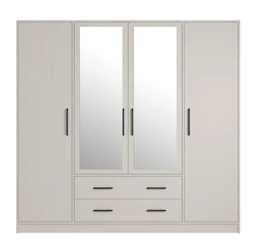 Meblar  Šatníková skriňa SMART SRL1 so zrkadlom | cashmere