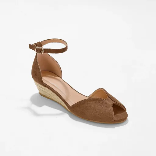 Sandále s otvorenou špičkou, na klinovom podpätku