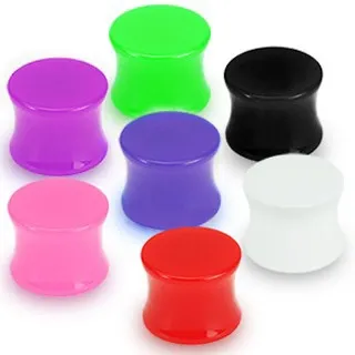 Plug do ucha UV sedlový - Hrúbka: 10 mm, Farba piercing: Biela