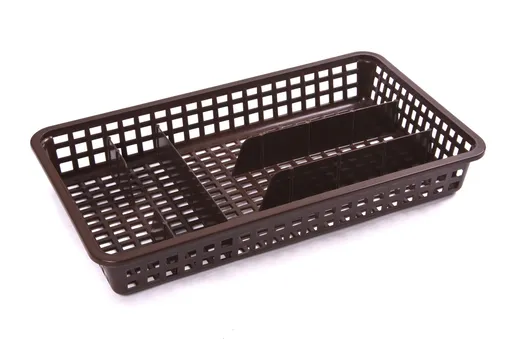 ALFA PLASTIK - Príborník úzky dierkovaný hnedý, 37,5 x 21,5 x 5,5cm