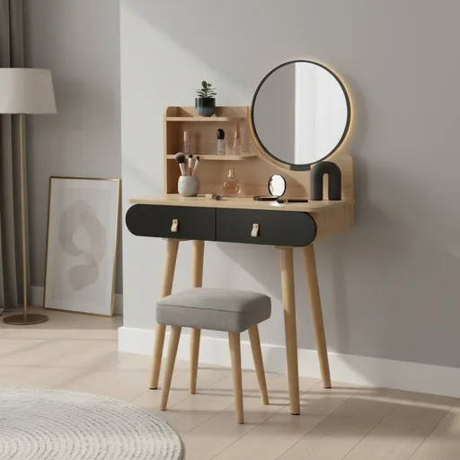 ArtJum Toaletný stolík SCANDI čierna | CM-324299