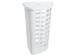 PLAST TEAM - Koš na špinavé prádlo Boston rohový biely, 42,60x63x42,60cm