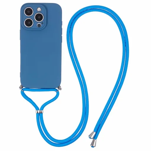 PROTEMIO ROPE Kryt so šnúrkou Apple iPhone 16 Pro tmavomodrý
