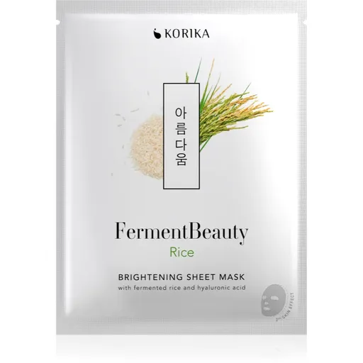 KORIKA FermentBeauty Brightening Face Sheet Mask with Fermented Rice and Hyaluronic Acid rozjasňujúca plátenná maska s fermentovanou ryžou a kyselinou