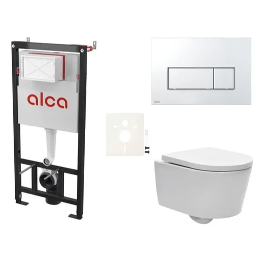 Cenově zvýhodněný závěsný WC set Alca do lehkých stěn / předstěnová + WC SAT Brevis SIKOASW8