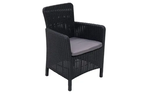 DEOKORK Záhradné kreslo z umelého ratanu DANTE DINNING (antracit)