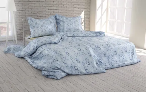 Polášek Krepové obliečky Púpava - Modrá | 140 x 200 cm / 70 x 90 cm