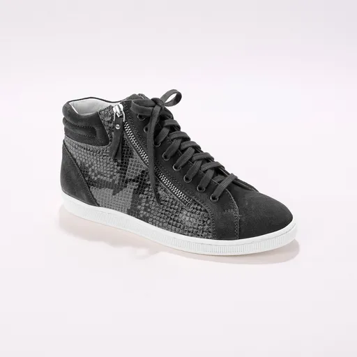 Vysoké tenisky so vzorom hadej kože, koža a kožená useň