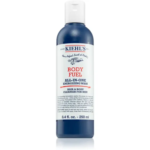 Kiehl's Body Fuel All-in One Energizing Wash šampón a sprchový gél pre všetky typy pleti vrátane citlivej pre mužov 250 ml