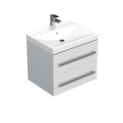 Kúpeľňová skrinka s umývadlom SAT Cube Way 60x53x46 cm biely lesk CUBE46602BIVER