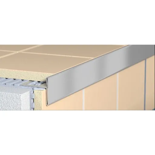 Lišta schodová Havos lesk, nerez, dĺžka 250 cm, výška hrany 10 mm, OSPNRZ1011250