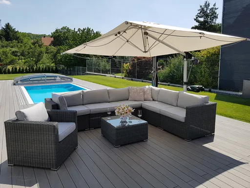 DEOKORK Ratanová variabilná zostava SEVILLA pre 7 osob (antracit)