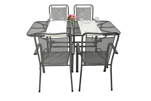 DEOKORK Záhradná kovová zostava SAVANA I. 1+4 Stôl obdĺžnikový 160x95 cm (CT0311)