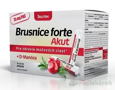 Salutem Brusnice Forte Akut + D-Manóza 10 x 25 ml