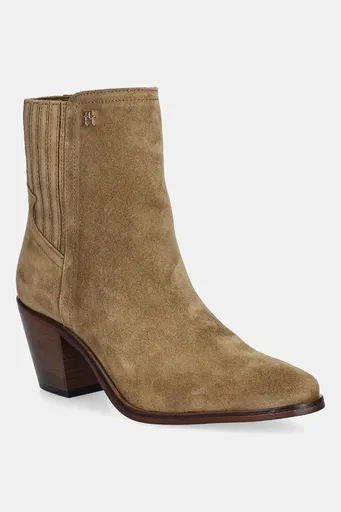 Semišové topánky Tommy Hilfiger WESTERN MID HEEL SUEDE CHELSEA