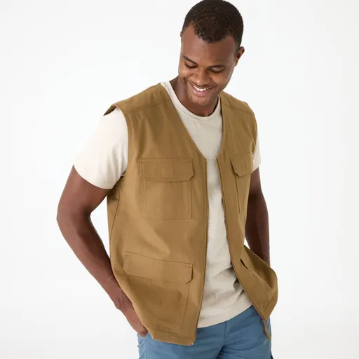 Vesta na zips s vreckami, z plátna ripstop